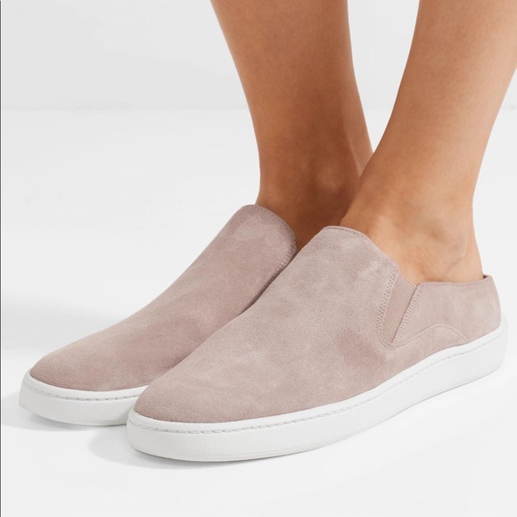 VINCE Verrill Suede Dusty Tan Slip-On Sneakers | Mules | Loafers - Picture 1 of 9